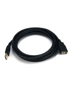 Monoprice USB Type-A to USB Type-A Female 2.0 Extension Cable - 10 Feet - Black (3 Pack) 28/24AWG, Gold Plated Connectors