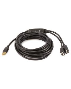 Monoprice USB 2.0 Extension Cable - 16 Feet - Black | 2 Port USB Type-A Male to USB Type-A Female, Active, Repeater