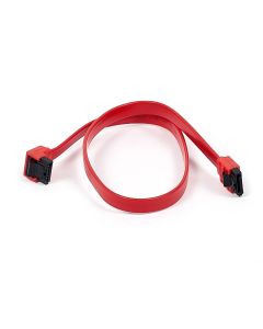 Monoprice 18-Inch SATA III 6.0 Gbps Cable with Locking Latch and 1 x 90-Degree Plug (108785) Red